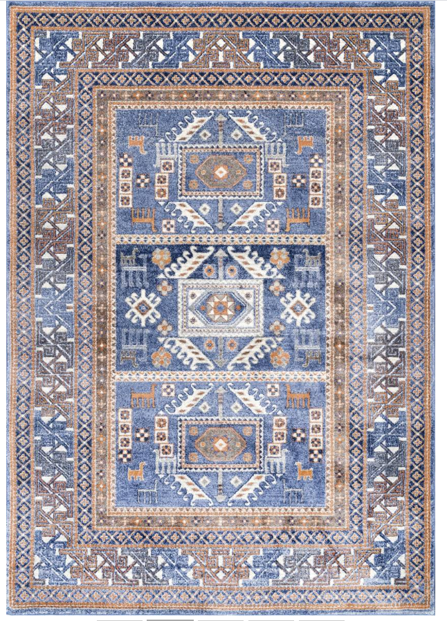 Blue Bohemian Pattern Soft Area Rugs