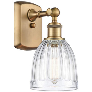 Brookfield 6" LED Sconce - Brass Finish - Clear Shade