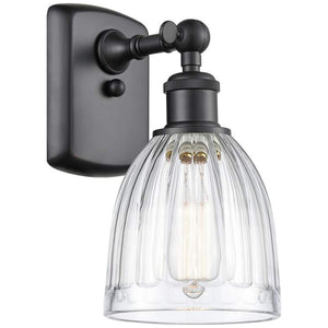 Brookfield 6" LED Sconce - Matte Black Finish - Clear Shade
