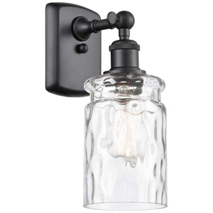 Candor 5" LED Sconce - Matte Black Finish - Clear Waterglass Shade