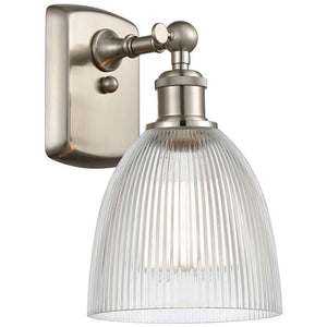 Castile 6" LED Sconce - Nickel Finish - Clear Shade