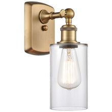 Clymer 4" LED Sconce - Brass Finish - Clear Shade