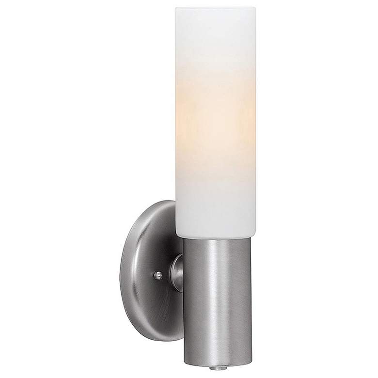 CobaltÂ  - 1-Light Wall Sconce - Brushed Steel Finish - Opal Glass Shade