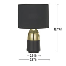 2-Tone 12 inch Table Lamp Set (Set of 2)