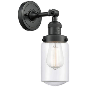 Dover 5" LED Sconce - Matte Black Finish - Clear Shade
