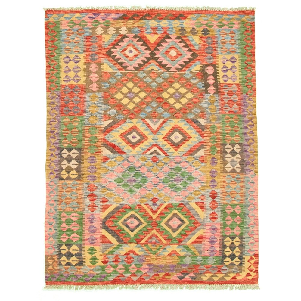 Anne Hathaway Collection Flat-weave Sivas Brown Wool Kilim Rug