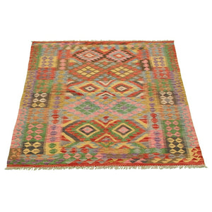 Anne Hathaway Collection Flat-weave Sivas Brown Wool Kilim Rug