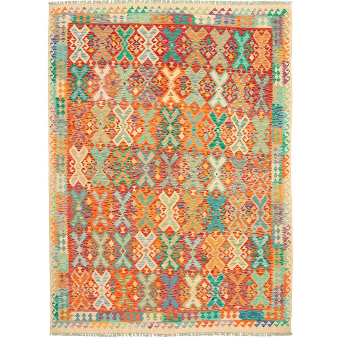 Anne Hathaway Collection Flat-weave Sivas Cream Wool Kilim Rug