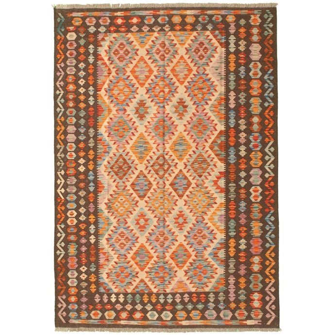 Anne Hathaway Collection Flat-weave Sivas Brown, Copper Wool Kilim