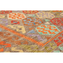 Flat-weave Sivas Grey, Orange Wool Kilim