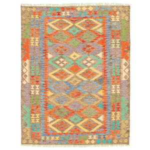 Anne Hathaway Collection Flat-weave Sivas Grey Wool Kilim Rug