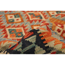 Anne Hathaway Collection Flat-weave Sivas Navy, Ivory Wool Kilim Rug