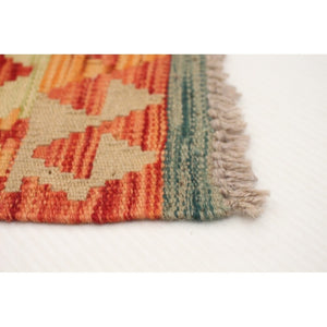 Flat-weave Sivas Navy, Red Wool Kilim