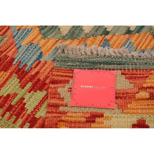 Flat-weave Sivas Navy, Red Wool Kilim