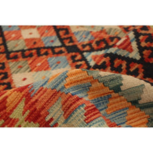 Flat-weave Sivas Navy, Red Wool Kilim