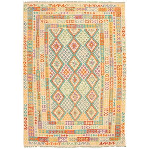 Flat-weave Sivas Ivory Wool Kilim