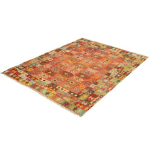 Flat-weave Sivas Red Wool Soft Kilim