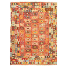 Flat-weave Sivas Red Wool Soft Kilim