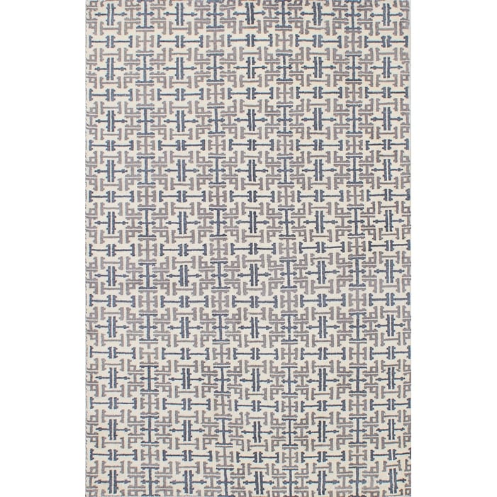 Hand-knotted Arlequin Cream Wool Soft Rug