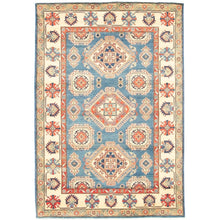 Hand-knotted Finest Gazni Blue Wool Soft Rug