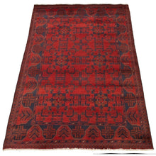 Hand-knotted Finest Khal Mohammadi Red Wool Soft Rug