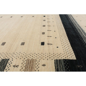 Hand-knotted Kashkuli Gabbeh Cream Wool Soft Rug