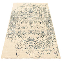 Hand-knotted La Seda Cream Silk, Wool Soft Rug