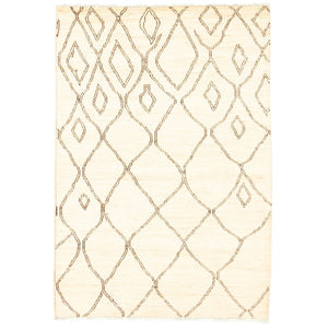 Hand-knotted Marrakech Cream Wool Soft Rug