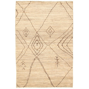 Hand-knotted Marrakech Tan Wool Rug