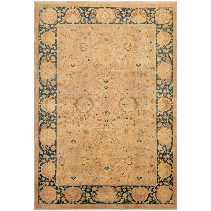 Hand-knotted Peshawar Oushak Beige Wool Soft Rug