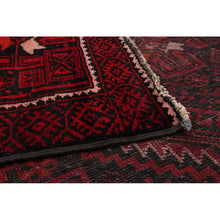 Hand-knotted Rizbaft Dark Red Wool Soft Rug