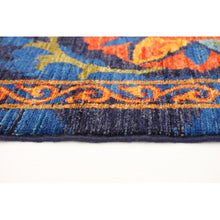 Hand-knotted Signature Collection Navy Wool Soft Rug