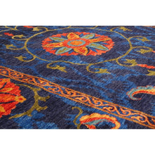 Hand-knotted Signature Collection Navy Wool Soft Rug