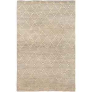 Hand-knotted Tangier Green Wool Soft Rug