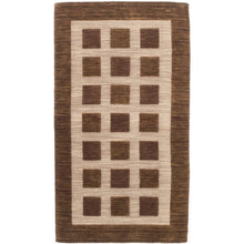 Hand-knotted Gabbeh Riz Beige, Brown Wool Soft Rug