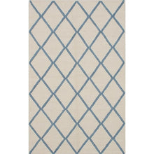 Braided Weave Diamond Cream Wool Soft Rug