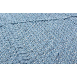 Braided Weave Diamond Cream Wool Soft Rug