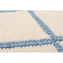 Braided Weave Diamond Cream Wool Soft Rug