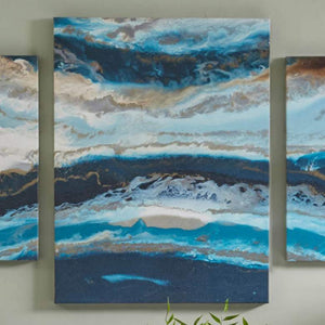 Midnight Tide Blue 39" High 5-Piece Gel Coat Wall Art Set