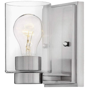Miley 6 1/2" High Nickel with Clear Glass Shade Wall Sconce