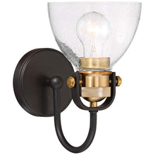 Monico 10 1/2" High Bronze and Brass Wall Sconce