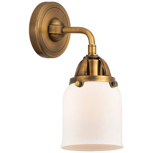 Nouveau 2 Bell 5" LED Sconce - Brass Finish - Matte White Shade