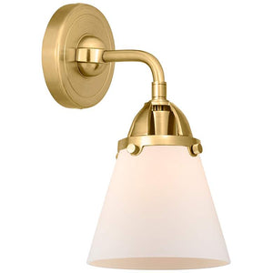 Nouveau 2 Cone 6" LED Sconce - Gold Finish - Matte White Shade