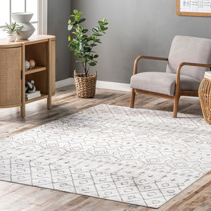 Audrey Machine Washable Geometric Moroccan Area Rug