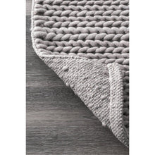 Handmade Braided Wool Grey Area Rug