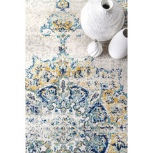 Vintage Persian Floral Ivory Blue Soft Area Rug