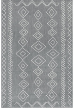 Moroccan Tribal Accent Grey Indoor/Outdoor Area Rugs - Durable/Easy Maintenance