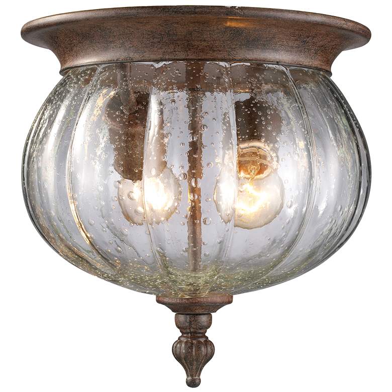 Outdoor Flush Mount Light in Weathered Bronze Finish