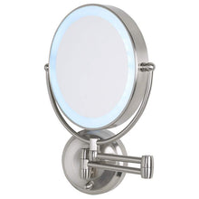 Cordless LED Pivoting Satin Nickel Wall Mount Mirror