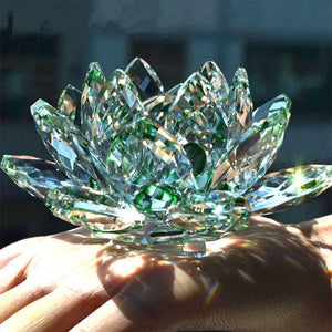 Home Decor Glass Quartz Crystal Lotus Flower